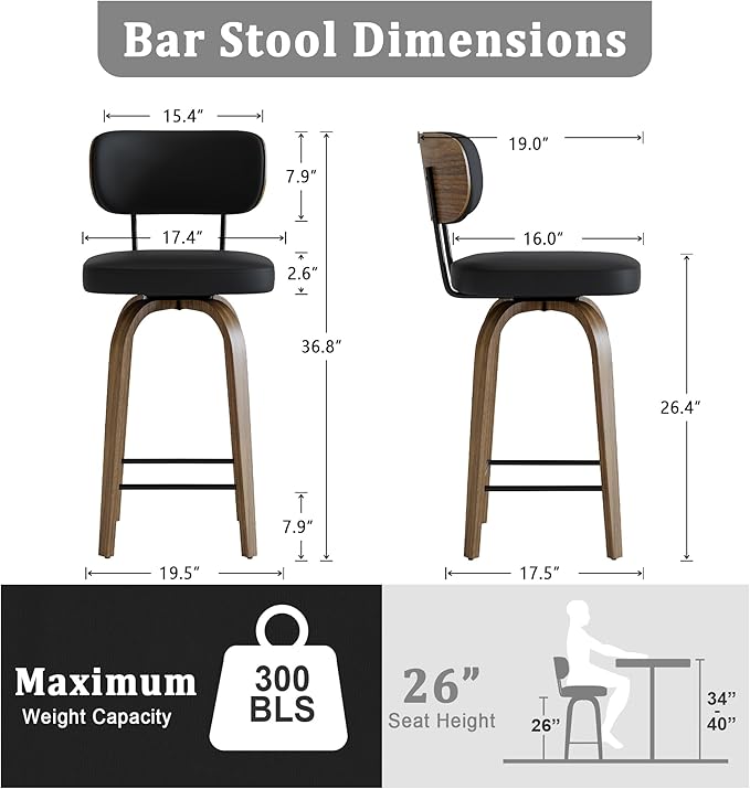 Swivel Counter Height Bar Stools - Image 2