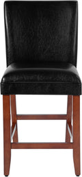 Homepop Home Decor | Classic Counter Height Bar Stools | Faux Leather 24 Inch by HomePop