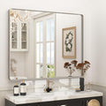 44x36 Silver Brushed Nickel Bathroom Mirror by CHARMOR