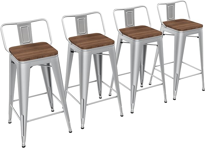 Yongchuang 30 inch Bar Stools Set of 4 Bar Height Metal Barstools by YongchuangInternational