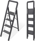 KINGRACK Aluminium 4 Step Ladder, Lightweight Step Stool by KINGRACK