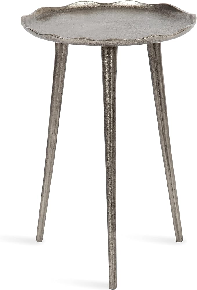 Kate and Laurel Alessia Modern Round Metal Side Table; 15 x 15 x 22; Silver; - Image 4