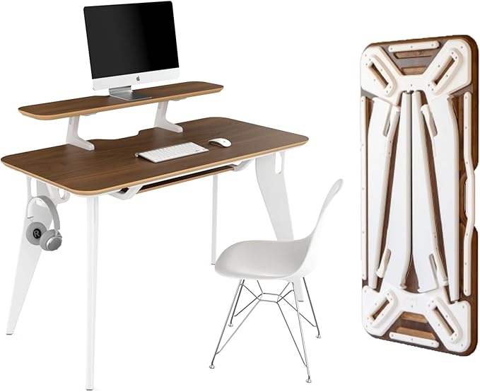 HOEK Dorm Room Desk Bundle, 47.5" x 23", Folding Student Study Desk by HoekHome