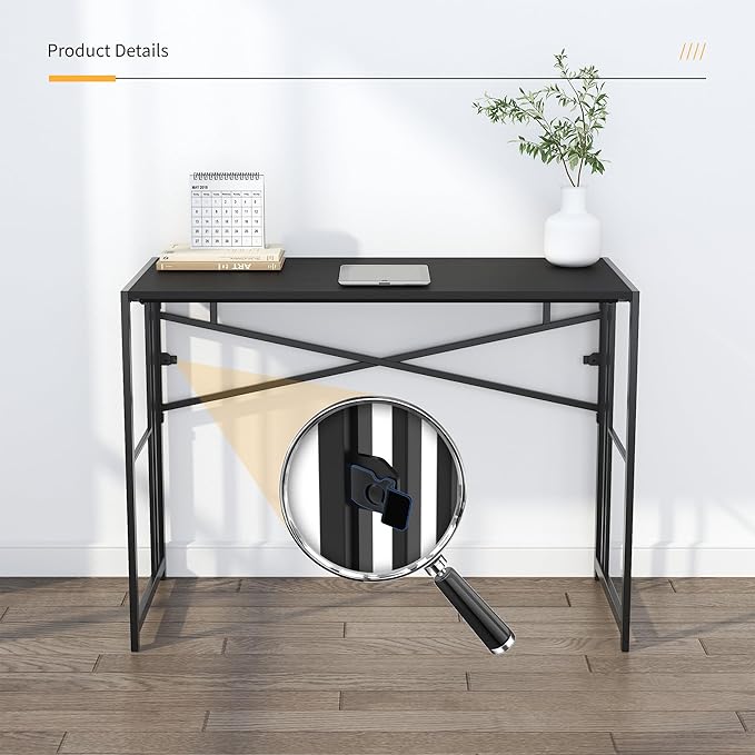 Folding Desk 40 inch Writing Gaming Computer Camping Table, No Assembly - Image 9