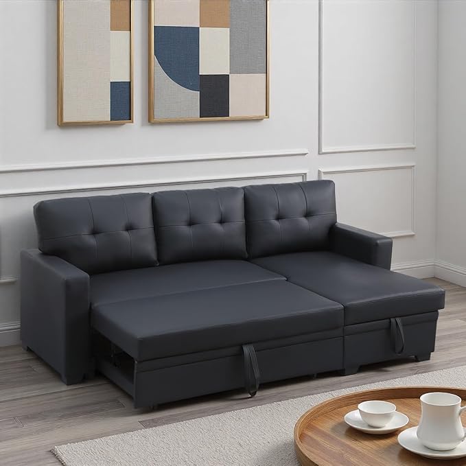 L-Shape Sofa Bed, Pull Out Sleeper Sofa - Image 5