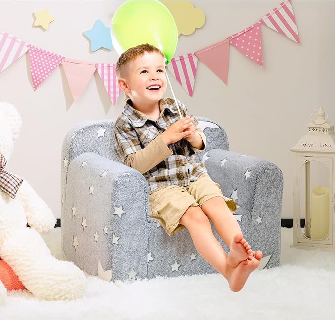 ALIMORDEN Kids Ultra-Soft Snuggle Foam Filled Chair, Single Cuddly Sherpa - Image 4