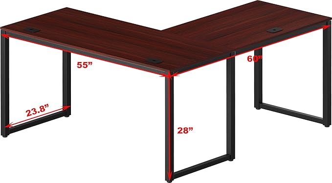 SHW 55 x 60 Inches Commercial-Grade L-Shape Corner Office Computer Desk - Image 3