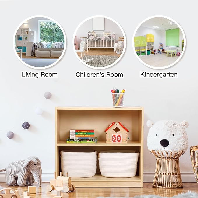 OOOK Montessori Toy Shelf, Kids Bookshelf and Toy Storage, Small Bookshelf - Image 7