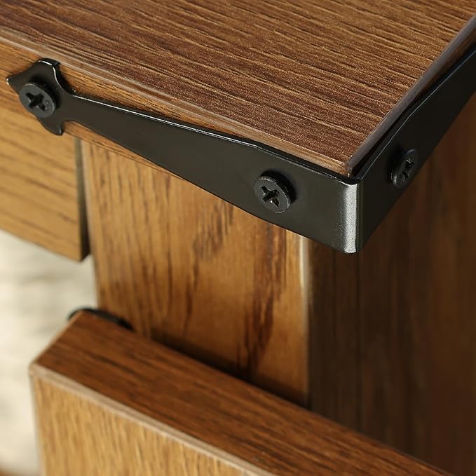 Farmhouse End Table, Rustic Square Sofa Beside Table - Image 4