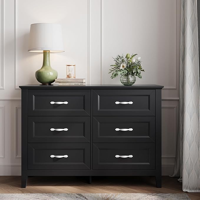 LINSY HOME 6 Drawers Dresser for Bedroom, Modern Farmhouse Dresser TV Stand - Image 6