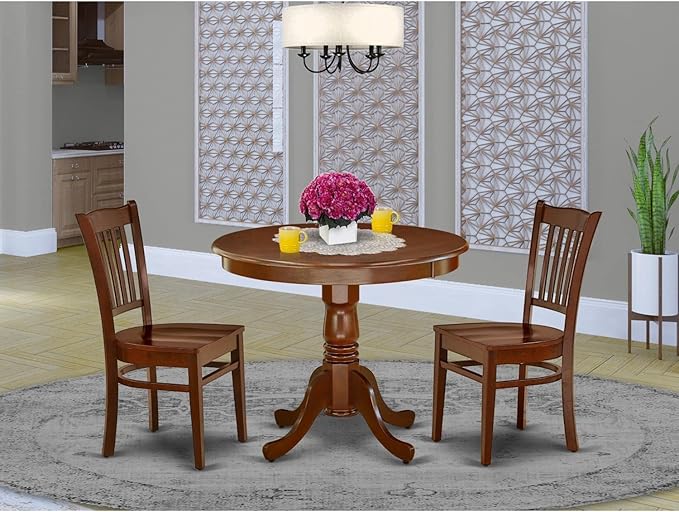 East West Furniture ANGR3-MAH-W 3 Piece Dinette Set - Image 7