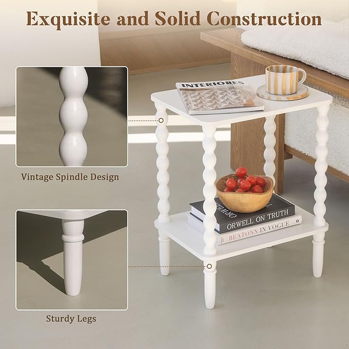 White End Table, Small Side Table - Image 4