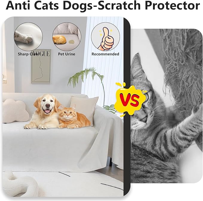 STACYPIK Waterproof White Couch Cover, Anti-Scratch Pet Protector - Image 9