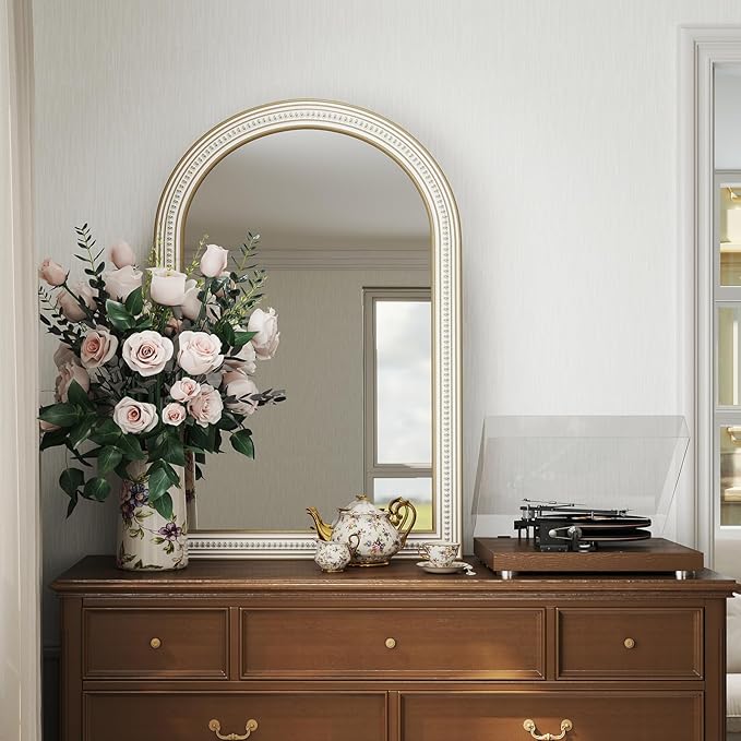 36x24 Inches Farmhouse Wooden Arched Wall Mirrors, Boho Decorative Arch Mirrors - Image 6
