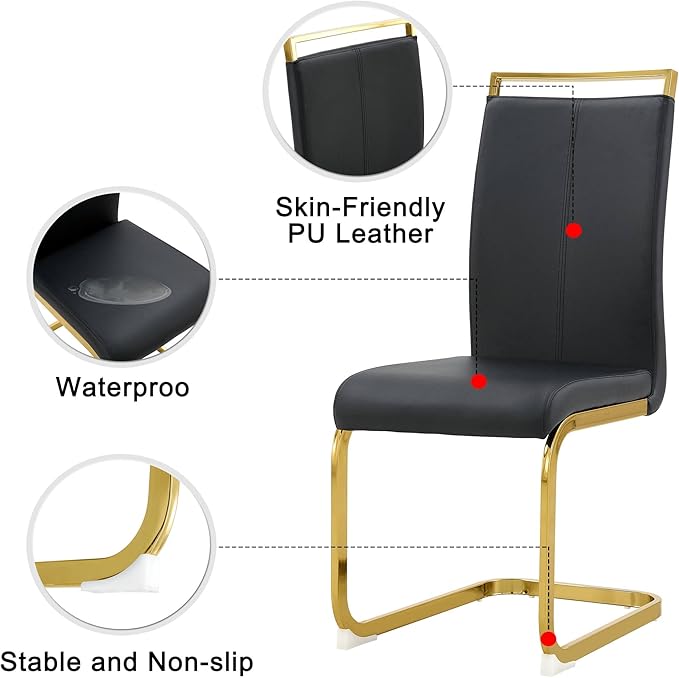 Dining Chairs Set of 8, Faux Leather - Image 7