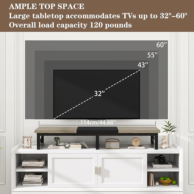 IBUYKE 45" Large TV Riser for 32-60 inch TV, Tabletop Short TV Stand - Image 3