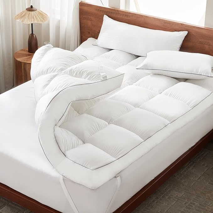 Decroom 5 Inch Memory Foam Mattress Topper King Size, Filled - Image 7