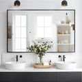 Bathroom Mirror 30x36 Inch, Rectangle Wall Mounted Mirror, Metal Framed Vanity by KIMREAL