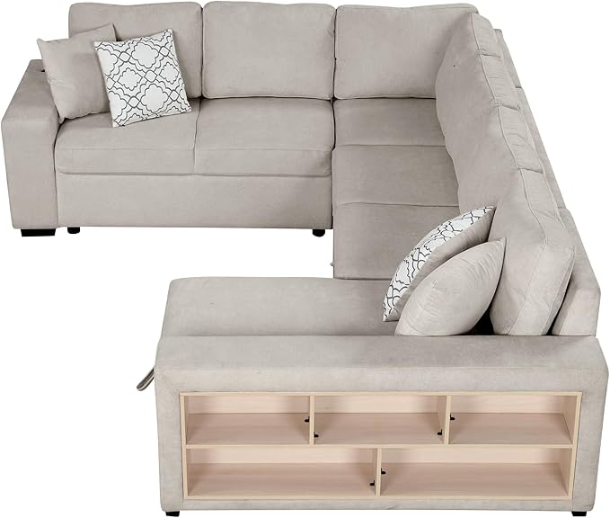 109" U-shaped Sectional Pull-out Sofa Bed - Image 13
