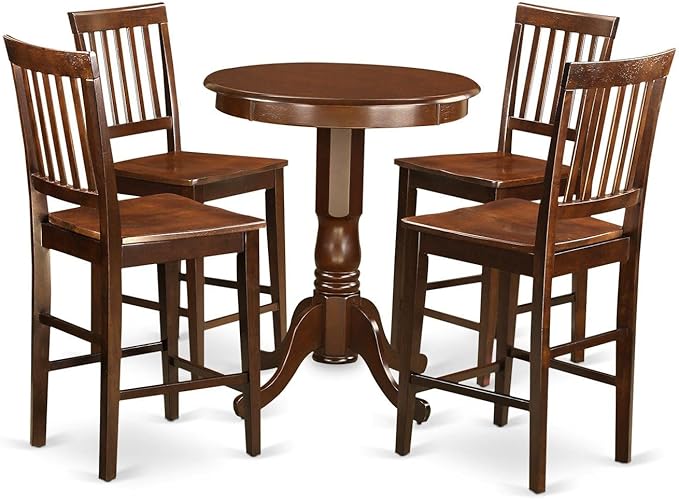 East West Furniture EDVN5-MAH-W 5 Piece Kitchen Counter Height Dining Table Set by EastWestFurniture