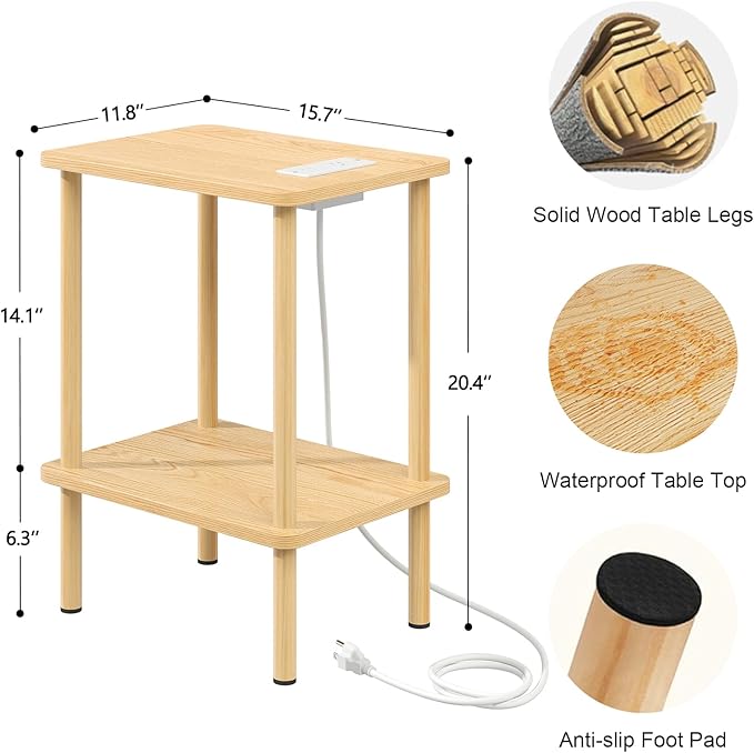 Apicizon 2 Tier End Table, Small Side Table - Image 3