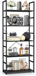 OTK 5 Tier Bookshelf, Tall Bookcase, Office Shelf Storage Organizer, Modern by OTK