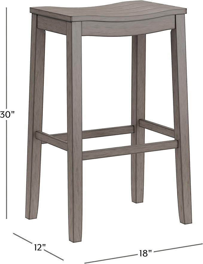 Hillsdale Furniture Fiddler Backless Saddle Bar Stool, Aged Gray - Image 3