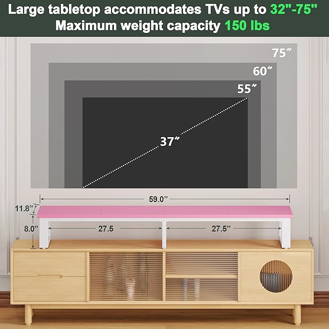 Clikuutory 59" Large TV Riser for 32-75 inch TVs, Tabletop Stand - Image 6