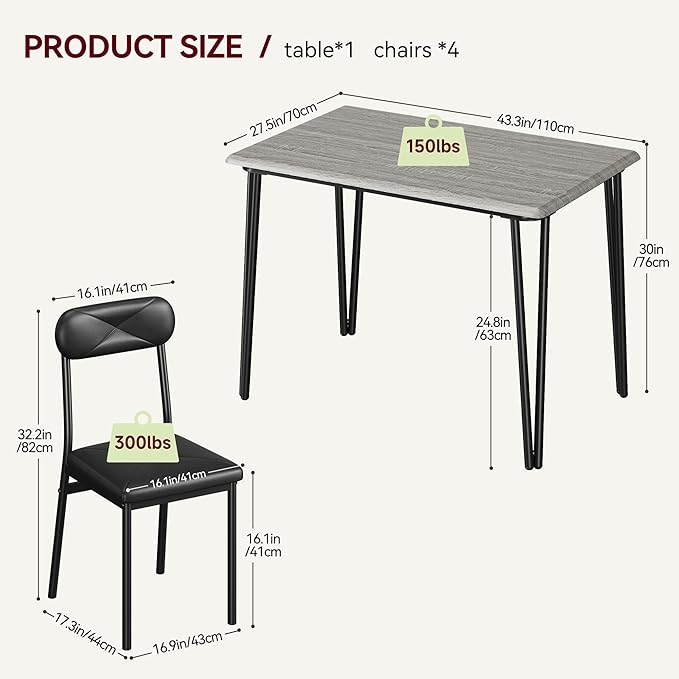 IDEALHOUSE Dining Table Set for 4, Kitchen Table - Image 7