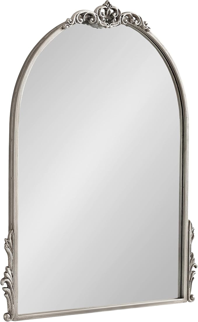 Kate and Laurel Myrcelle Traditional Arched Mirror; 21 x 26; Antique Silver; by KateandLaurel