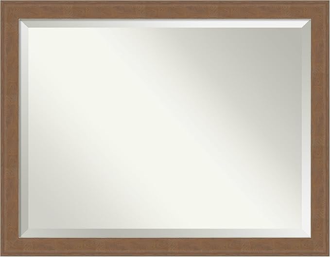 Amanti Art Brown Wall Mirror 35x45 Alta Medium Brown Rectangle Bathroom Mirror by AmantiArt