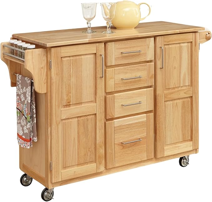 Homestyles General Line Mobile Kitchen Cart, 52-1/2 in. W x 18 in. - 30 in. D x by homestyles
