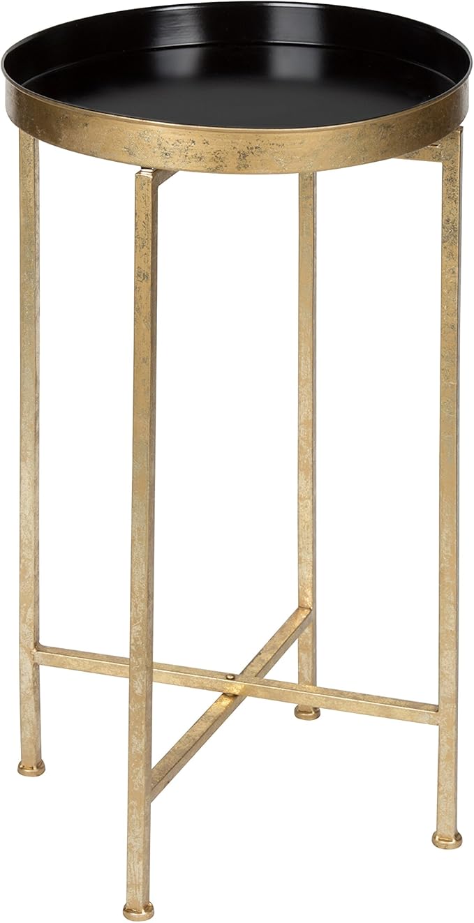 Kate and Laurel Celia Round Metal Foldable Tray Accent Table by KateandLaurel