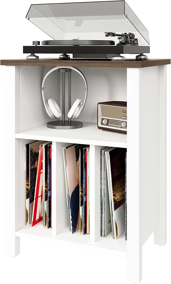 LIDYUK Record Player Stand, Vinyl Record Storage Table End Table by LIDYUK