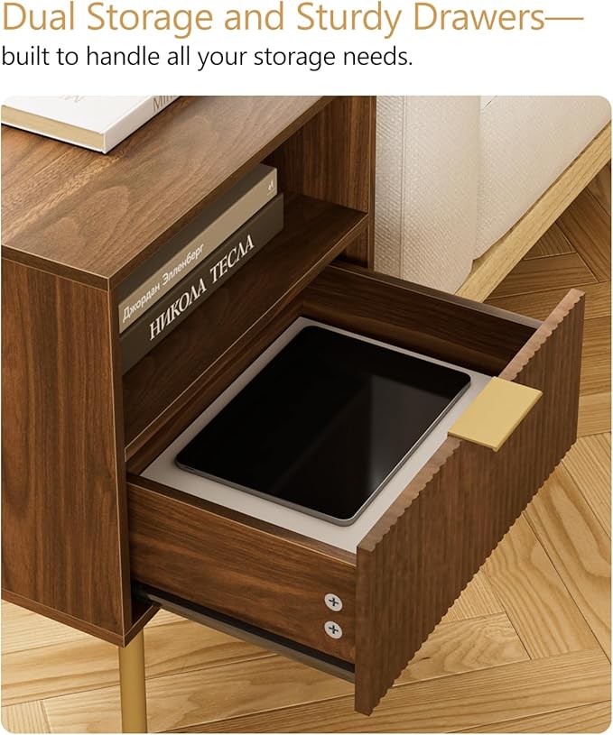 Masupu Night Stand, Mid-Century Modern Bedside Table - Image 4