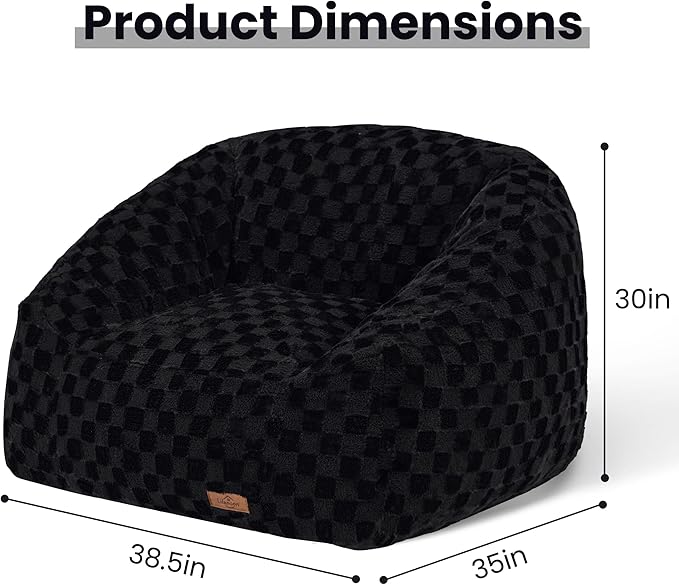 Bean Bag Chairs for Adults, Giant Beanbag Sofa Comfy Reading Chair, Oversized - Image 2