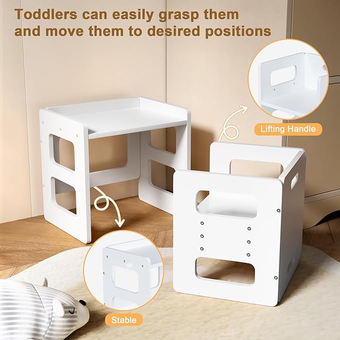 Montessori Weaning Table and Chair Set, Wooden Toddler Table and Chair Set - Image 5