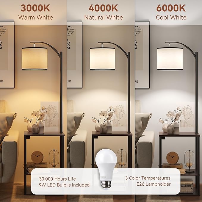 SUNMORY Floor Lamp with Table, End Table - Image 5