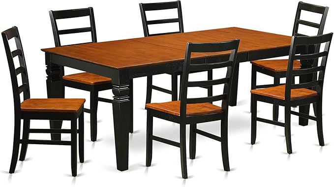 East West Furniture LGPF7-BCH-W 7 Piece Dining Room Furniture Set Consist of a by EastWestFurniture