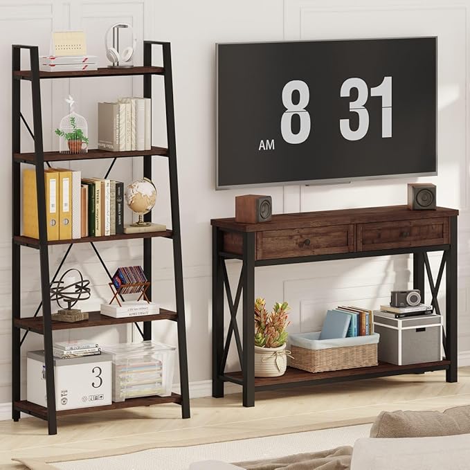 BON AUGURE Console Table with 2 Drawers, Entryway Tables with Storage, Sofa - Image 7