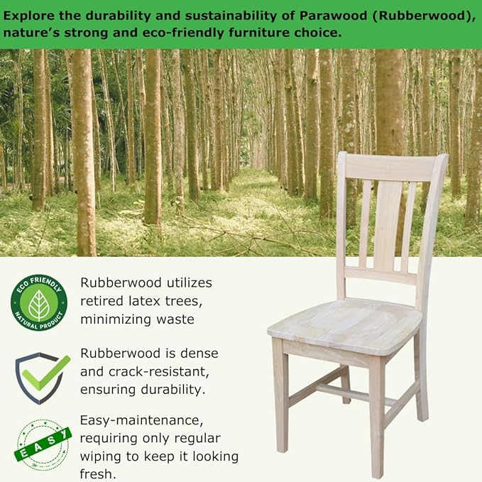 Set of Two San Remo Slat Back Dining Chairs, Unfinished - Image 4