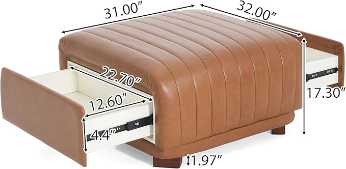 Christopher Knight Home Reyno Upholstered Ottoman - Image 2