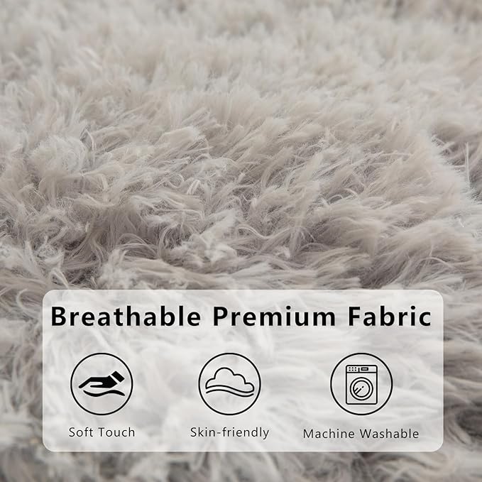 BYBYME Giant Bean Bag Chair, Faux Fur Bean Bag Couch - Image 6