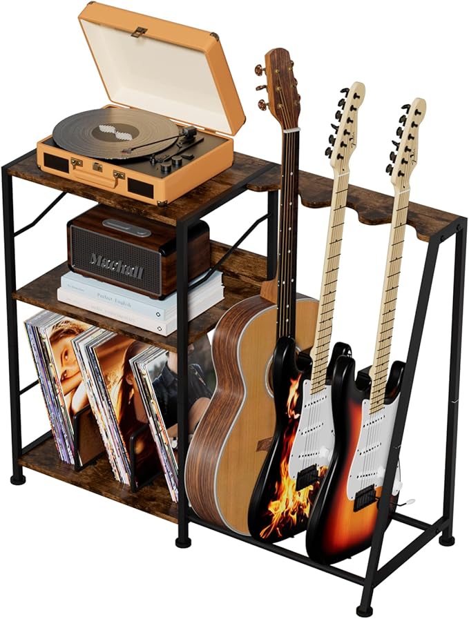 Hosfais 3 Tier Record Player Stand, Guitar Stand by HosfaisHome