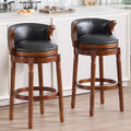 Cow top Leather Wooden Bar Stools, 29.5" Bar Height Bar Chair by AULIFE