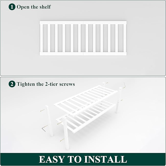 Smiry Shoe Rack, 2 Tier Bamboo Shoe Organizer, Stackable Free Standing Wooden - Image 6