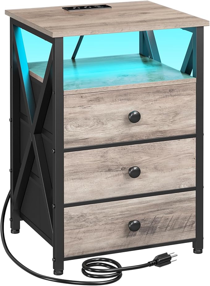 AMHANCIBLE LED Night Stand, Nightstand by AMHANCIBLE