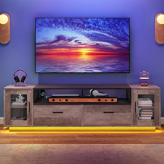 YITAHOME TV Stands for Living Room, Farmhouse TV Stand for 65/70 inch TV - Image 7