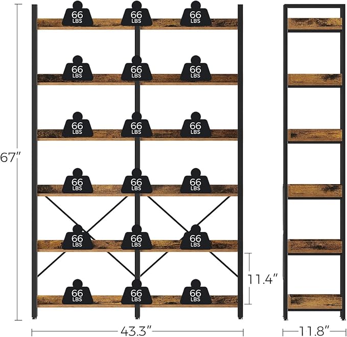 Seventable Bookshelf 6 Tier - Image 3