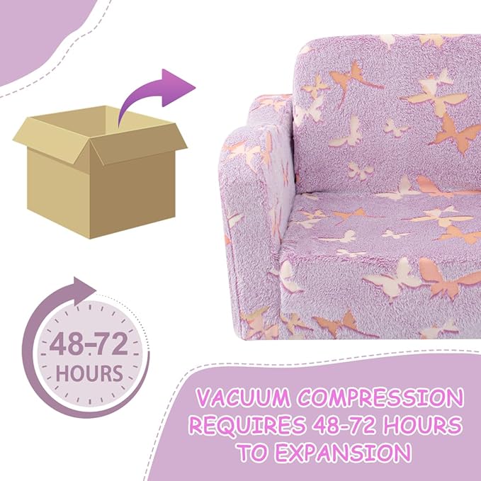 Kids Toddler Chair, 2-in-1 Toddler Couch Fold Out, Convertible Chairs - Image 8